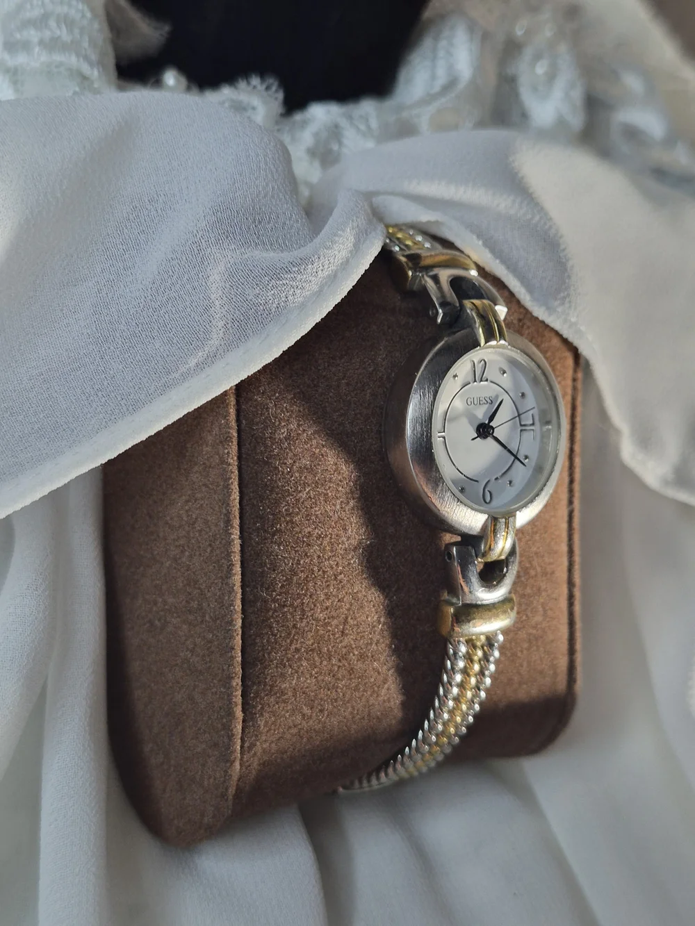 GUESS Two-Tone Silver and Gold Ladies Bracelet Watch